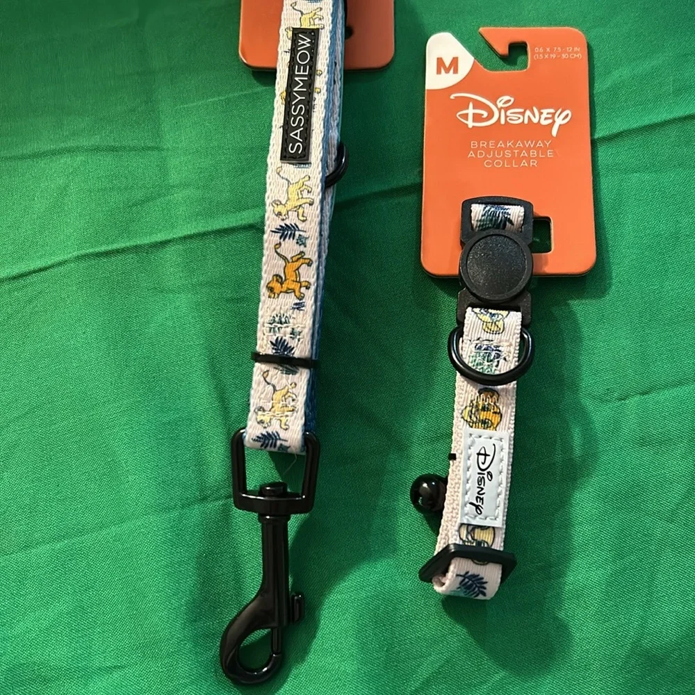 Sassy Meow Disney Lion King Cat Collar (M) and Matching Leash